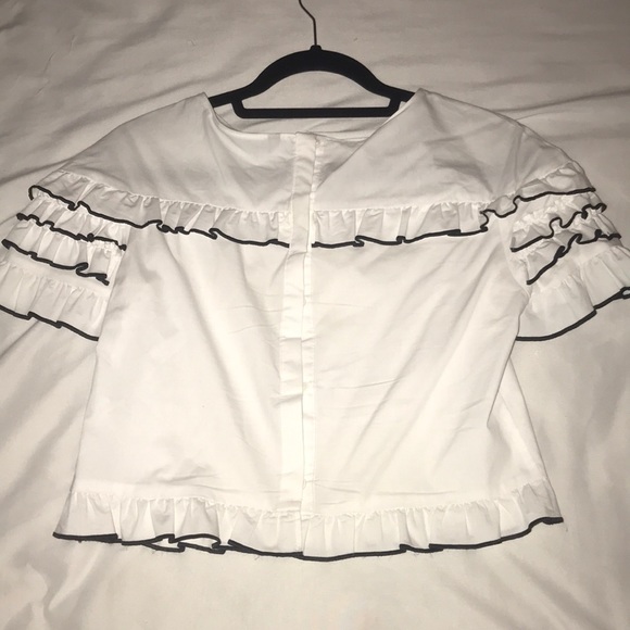 Zara white ruffle top - Picture 2 of 2
